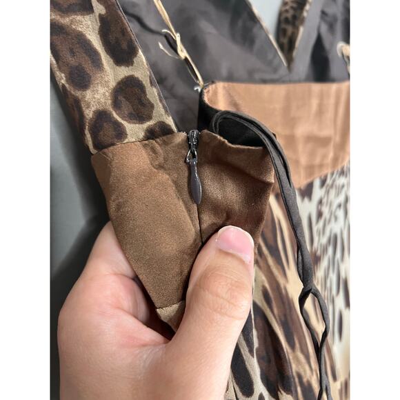 Mia Paluzzi Maxi Dress Leopard Print Sz 4 Y2K 2000s Formal Party Cocktail - Picture 8 of 15